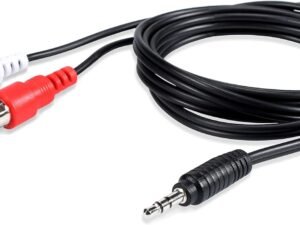 Shivox 1×2 Audio Video Cable with Headphone Jack (1.5m): Connects Audio/Video Sources to 2 Displays with Headphone Output – Gold-Plated Connectors, Superior Quality