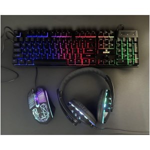 Conquer the Competition with the Shivox G500C: 4-in-1 Gaming Starter Kit (Keyboard, Mouse, Mousepad, Headset)