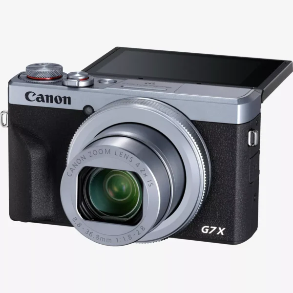 Canon PowerShot G7 X Mark III Compact Camera Silver – Flip-up screen, compact design, made for vlogging and business resale