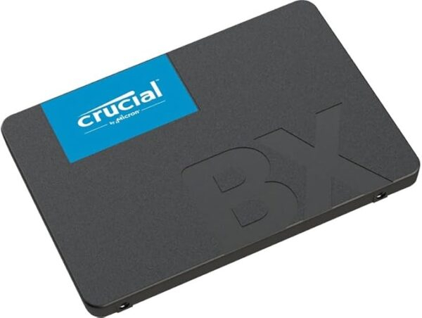 Crucial BX500 SSD 500GB, black and blue 2.5-inch SATA solid-state drive, built with 3D NAND for laptops and desktops