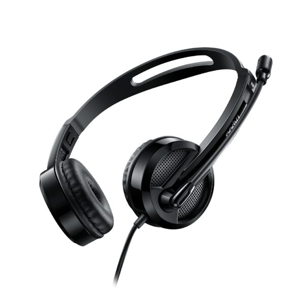 Rapoo H120 Wired Headset with active noise cancellation, adjustable rotation, and 40mm drivers