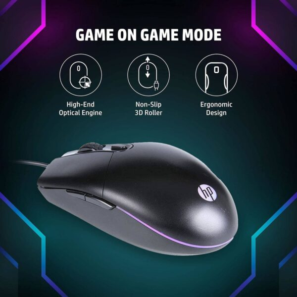 HP M260 USB Optical Wired Gaming Mouse with Ergonomic Design, High DPI, and Durable Build – Ideal for Bulk Gaming Setups