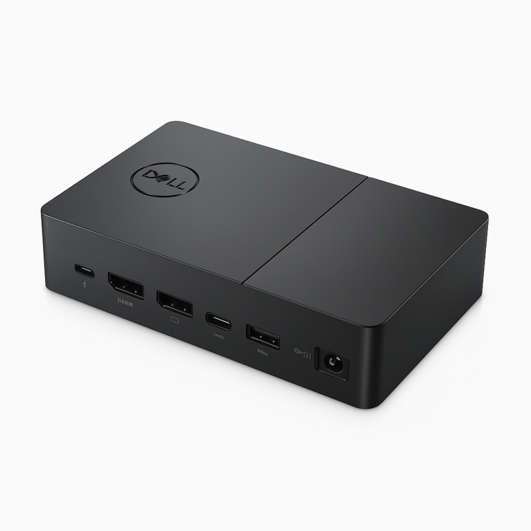Dell Thunderbolt WD22TB4 Dock, black, featuring Thunderbolt 4 technology, 130W charging, and multi-display support for professional users