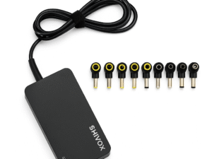 Shivox SX-102 Universal Laptop Charger, black, with Type-C output 12V–24V, compatible with tablets and major laptop brands, color box packaging