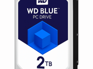 Western Digital WD Blue 2TB internal hard drive, 3.5-inch SATA 6 Gb/s, 5400 RPM, 256MB cache, designed for reliable desktop storage