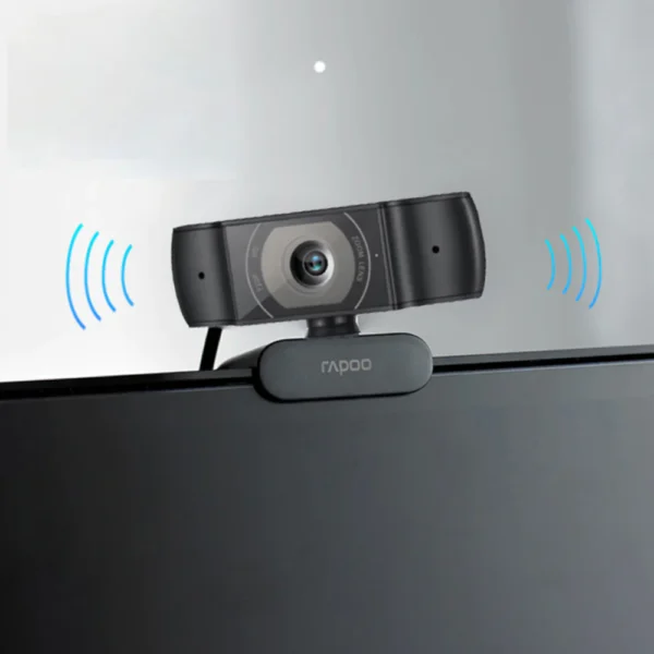 Rapoo C200 720p HD USB Webcam with dual noise-reduction microphones and 100° wide-angle lens