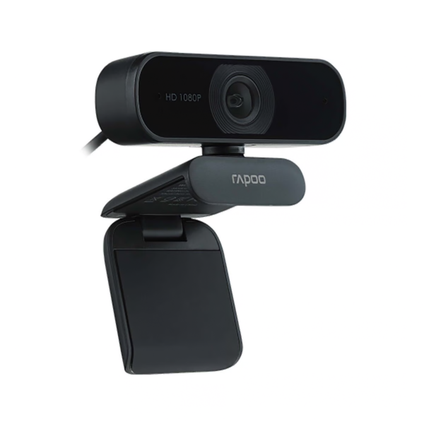 RAPOO C260 HD Webcam Black – 1080p USB camera with dual microphones and wide-angle lens for video conferencing