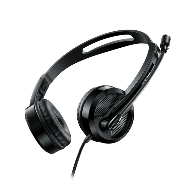 Rapoo H120 Wired Headset with active noise cancellation, adjustable rotation, and 40mm drivers