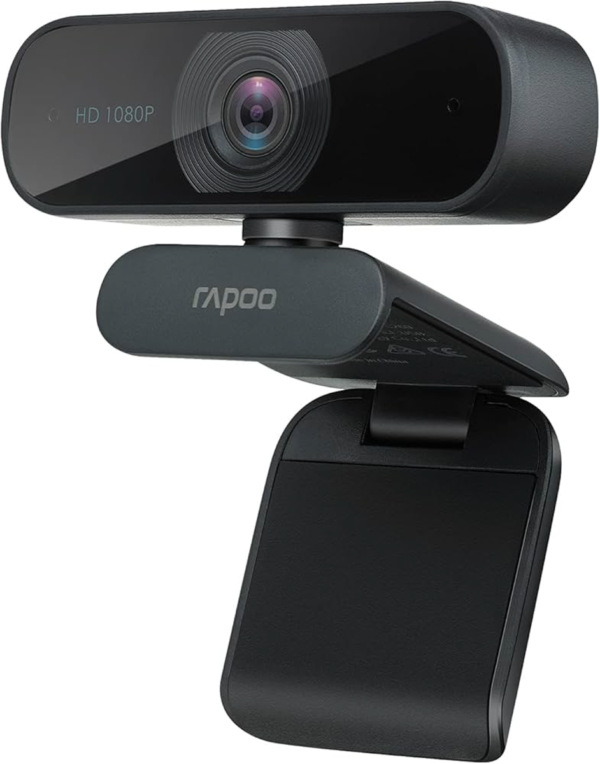RAPOO C260 HD Webcam Black – 1080p USB camera with dual microphones and wide-angle lens for video conferencing