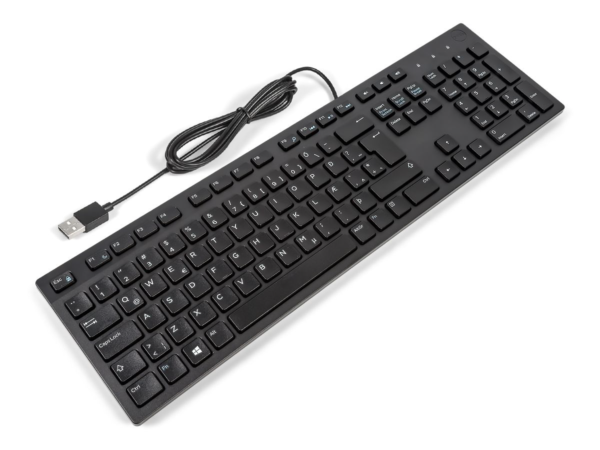 Dell KB216 keyboard front view showing full layout