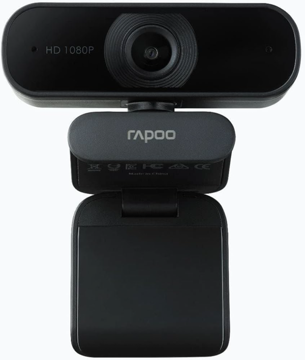 RAPOO C260 HD Webcam Black – 1080p USB camera with dual microphones and wide-angle lens for video conferencing