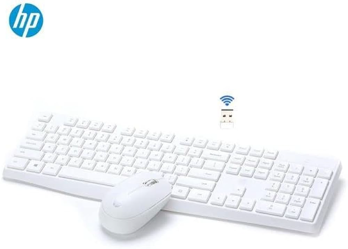 HP CS10 Wireless Keyboard and Mouse Combo in White – Ideal for Office and Bulk Purchase
