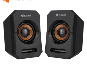 Kisonli A-606 Stereo Sound Multimedia Speakers for Laptop, PC, Desktop – Compact Black Speakers with USB and AUX Connectivity