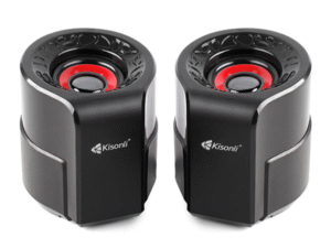Kisonli A-909 Stereo Sound Computer Multimedia Speakers for Laptops, PCs, and Desktops – Black, Compact Design, High-Quality Audio