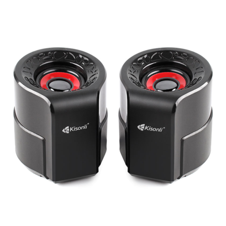Kisonli A-909 Stereo Sound Computer Multimedia Speakers for Laptops, PCs, and Desktops – Black, Compact Design, High-Quality Audio