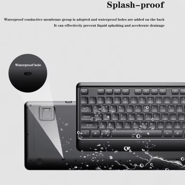 Lenovo KN102 Slim Full-Sized Wireless Keyboard and Mouse Set – Black – For Windows and macOS