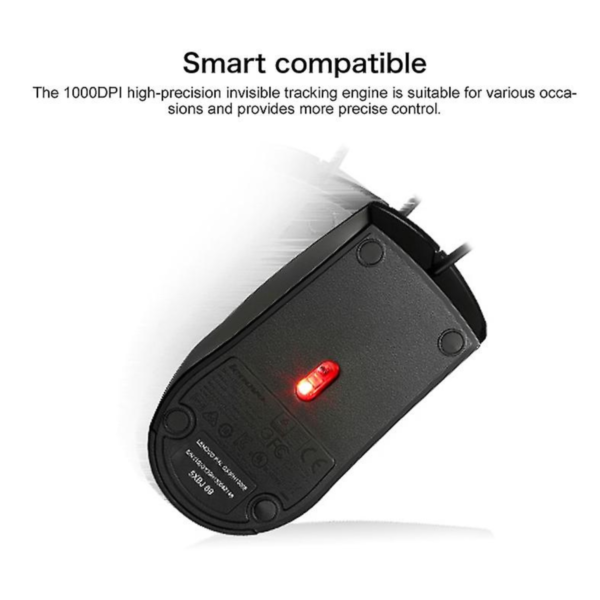 Lenovo M120 Pro Wired Optical Mouse delivers precise tracking, ergonomic comfort, and durable build—ideal for bulk use in offices, institutions, and retail setups. - Image 5