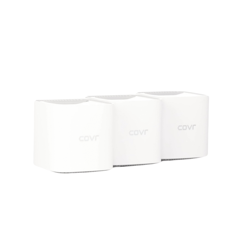 D-Link COVR-1103 AC1200 Dual-Band Whole Home Mesh Wi-Fi System with three Covr Points, offering seamless coverage and advanced security features