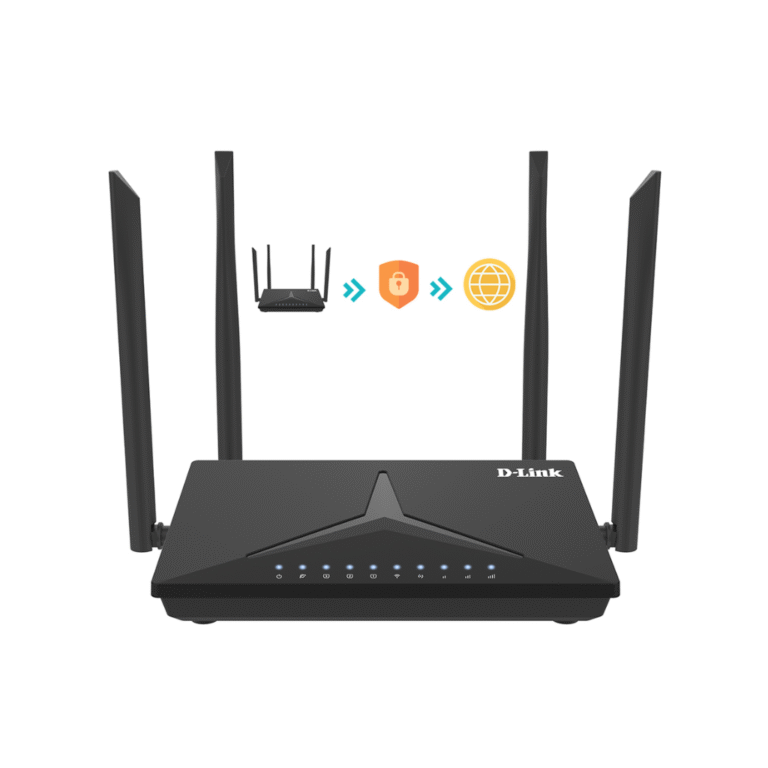 D-Link DWR-M920 4G LTE N300 Router with external antennas, supporting up to 32 devices, ideal for business connectivity