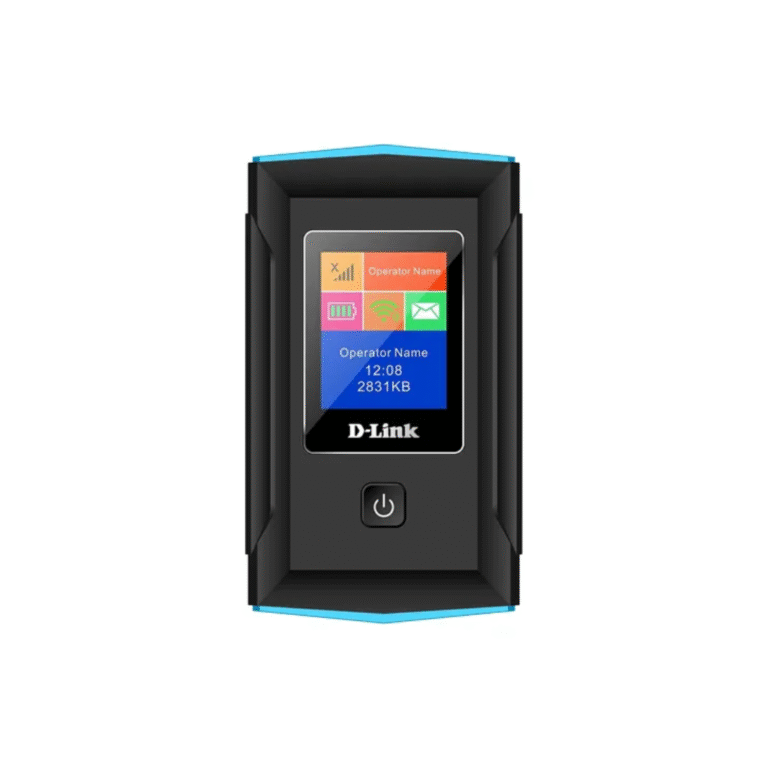 D-Link DWR-933M 4G LTE AC1200 Mobile Router with 3000 mAh battery, supporting up to 32 devices, ideal for portable business Wi-Fi