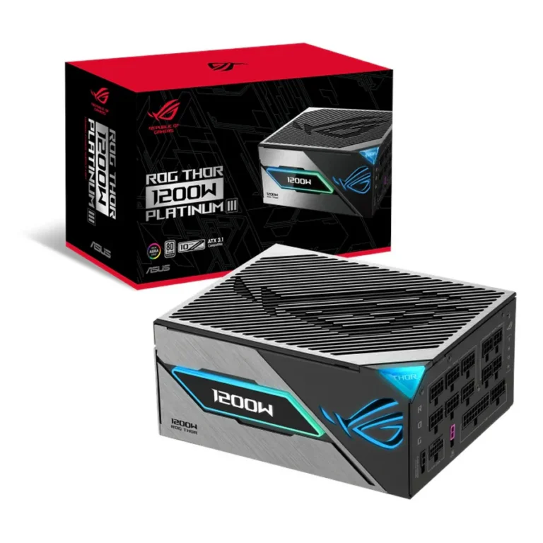 Asus 90YE00V2-B0NA00 ROG THOR Platinum III 1200W fully modular gaming power supply with OLED display