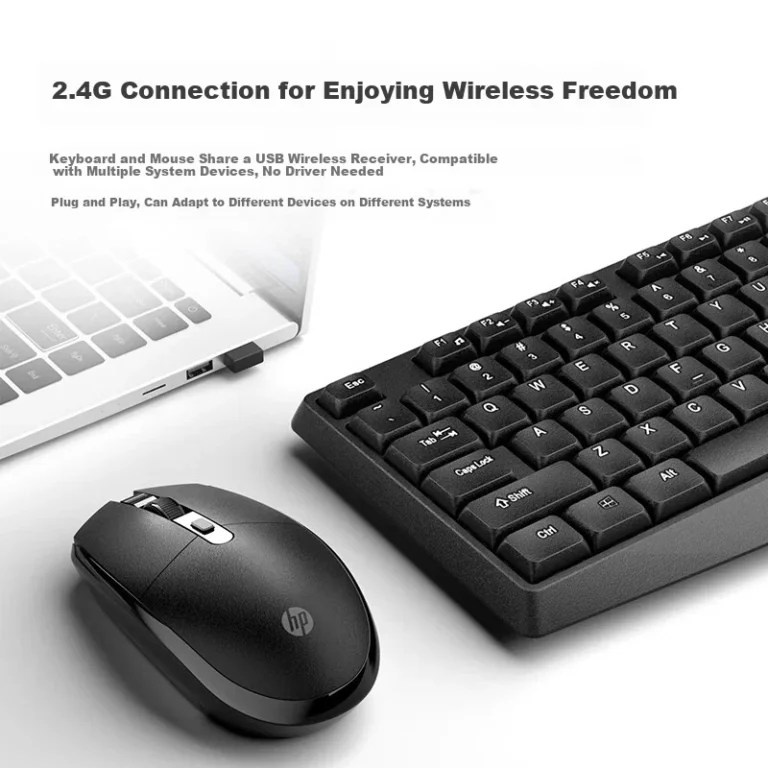 HP CS10L, wireless keyboard and mouse combo, black ergonomic office set, bulk business use
