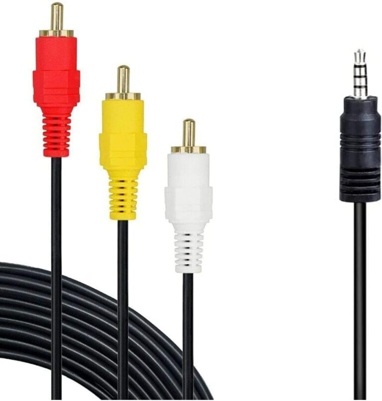 Shivox 3.5mm AUX to 3RCA cable, 1.5m gold-plated AV cable for home theater and bulk multimedia use