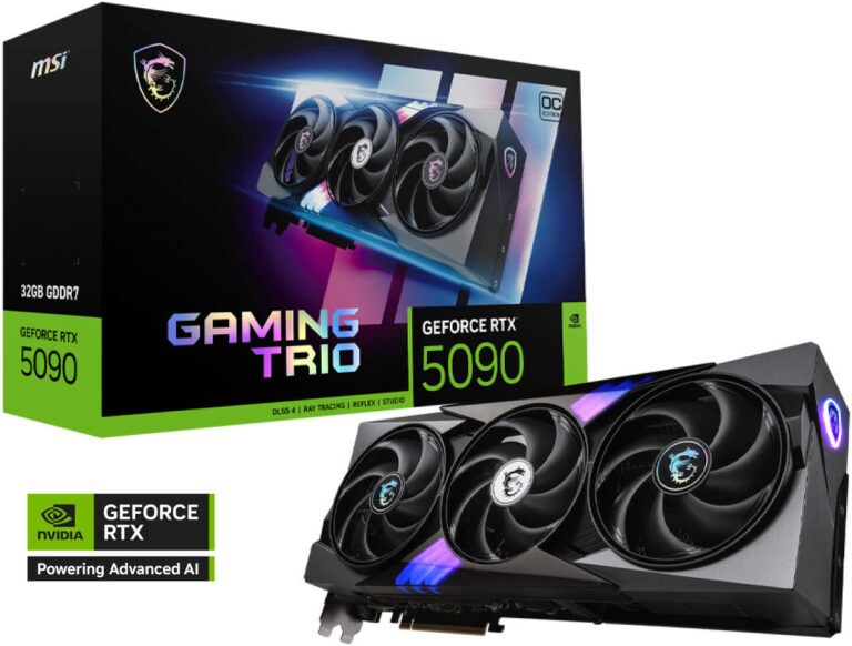 MSI RTX 5090 GAMING TRIO OC, G5090-32GTC, 32GB GDDR7 graphics card for gaming and creator workstation use