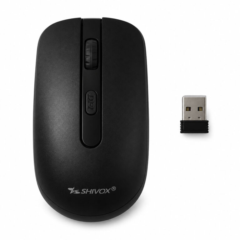 Shivox SX-2000 Wireless Optical Mouse for Desktops and Laptops - Black