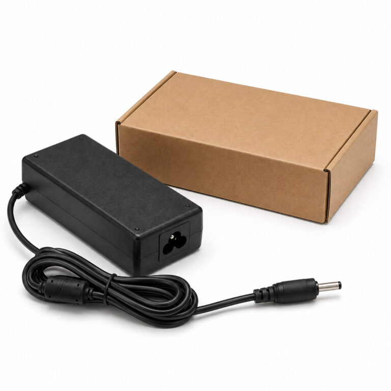 Shivox Laptop Adapter 64W black charger with 16V 4A output, 6.4 × 4.4mm connector and brown box packaging