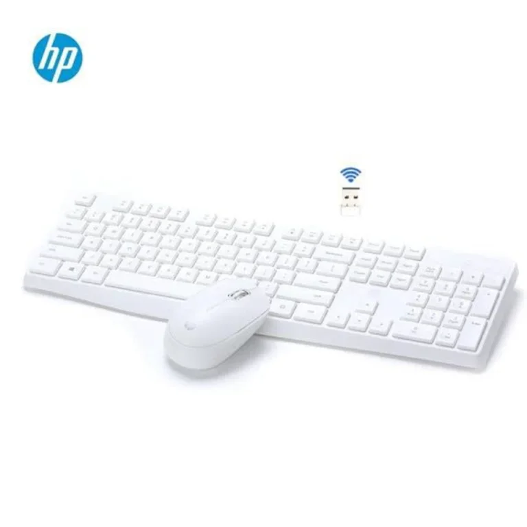 HP CS10 Wireless Keyboard and Mouse Combo in White – Ideal for Office and Bulk Purchase