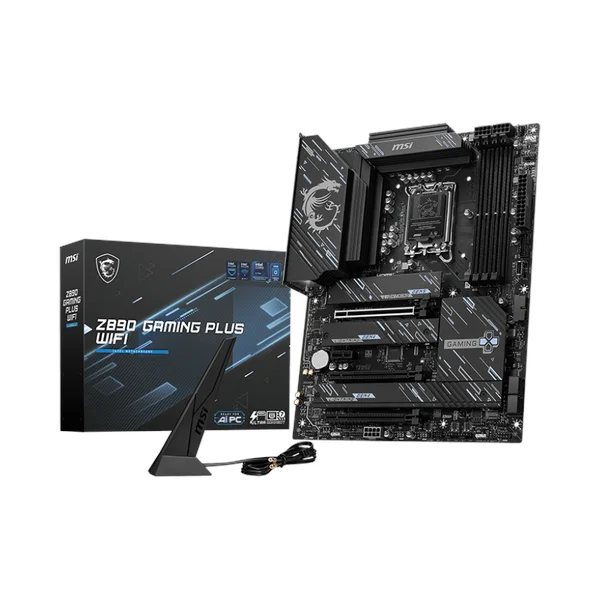 MSI 911-7E34-002, Z890 Gaming Plus WiFi LGA 1851 motherboard, DDR5 PCIe 5.0 Wi-Fi 7, bulk B2B PC builds
