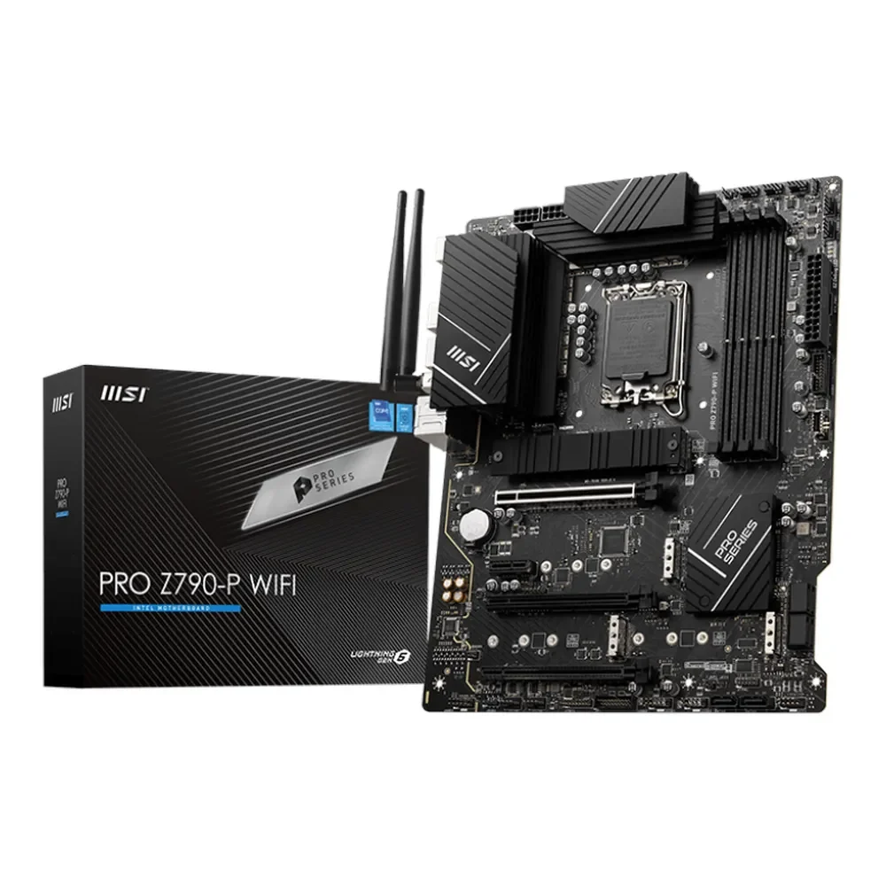 MSI 911-7E06-073, PRO Z790-P WiFi LGA 1700 motherboard, DDR5 PCIe 5.0 Wi-Fi 6E, bulk B2B PC builds