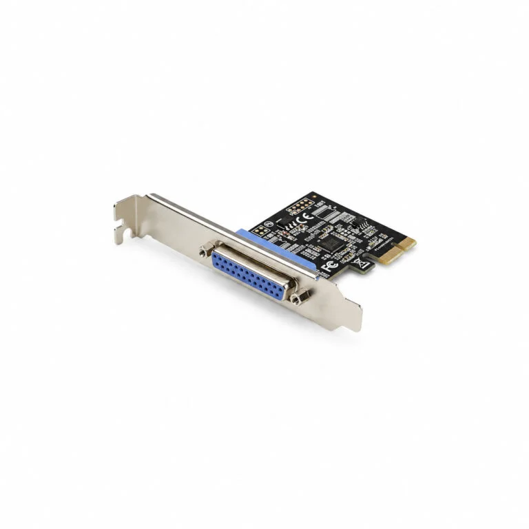Shivox SX-1313 PCI Express parallel adapter card with DB25 IEEE 1284 port and dual-profile bracket for desktop PCs